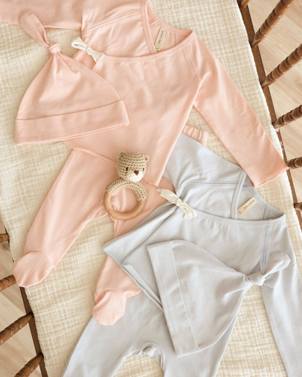 Petal Wrap Top + Footed Pant Set