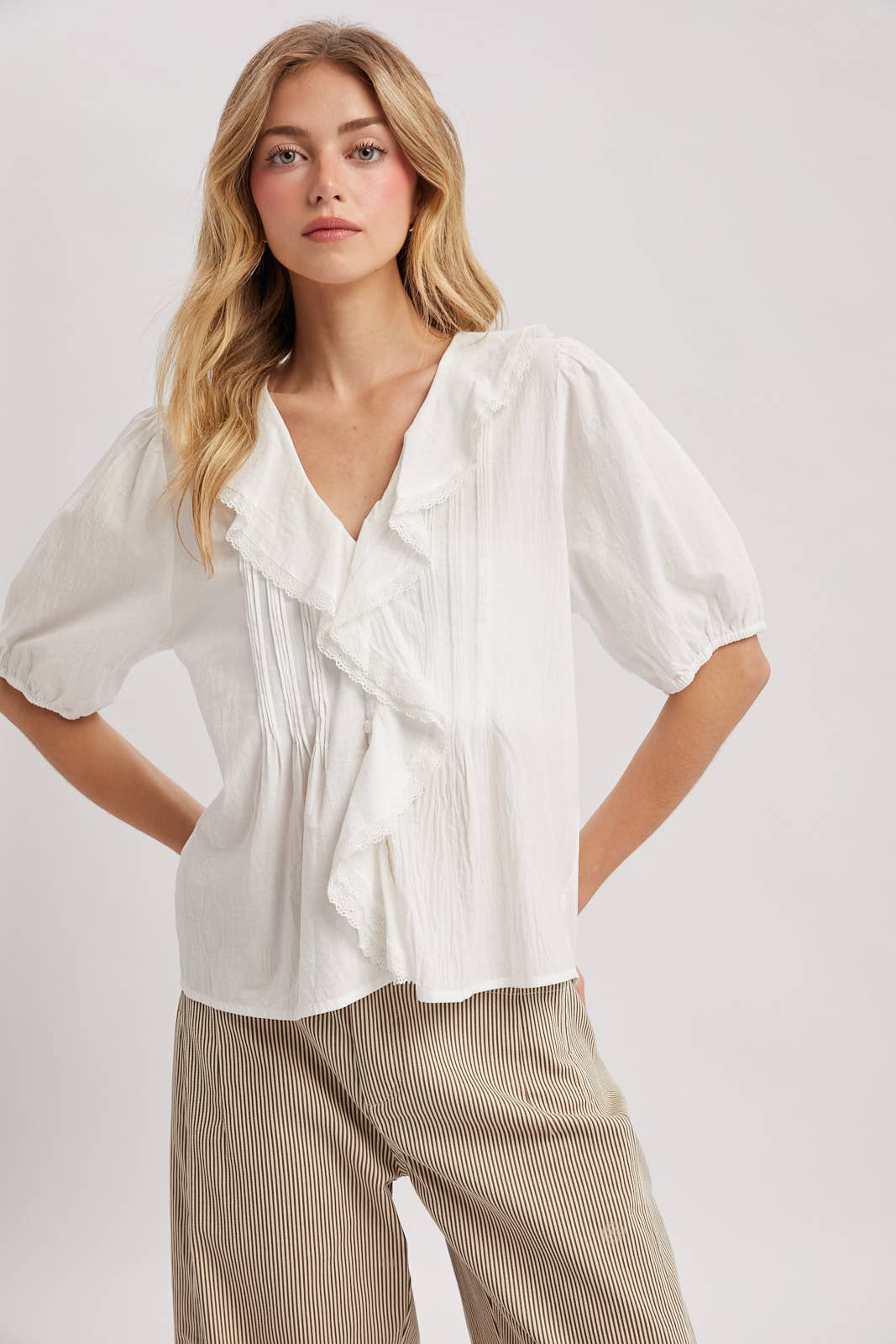 Ruffled Cotton Blouse