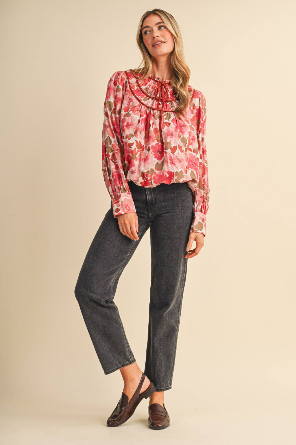 Floral Bubble Hem Top