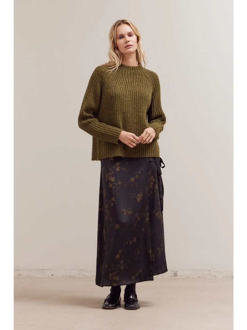 Mock Neck Fuzzy Sweater
