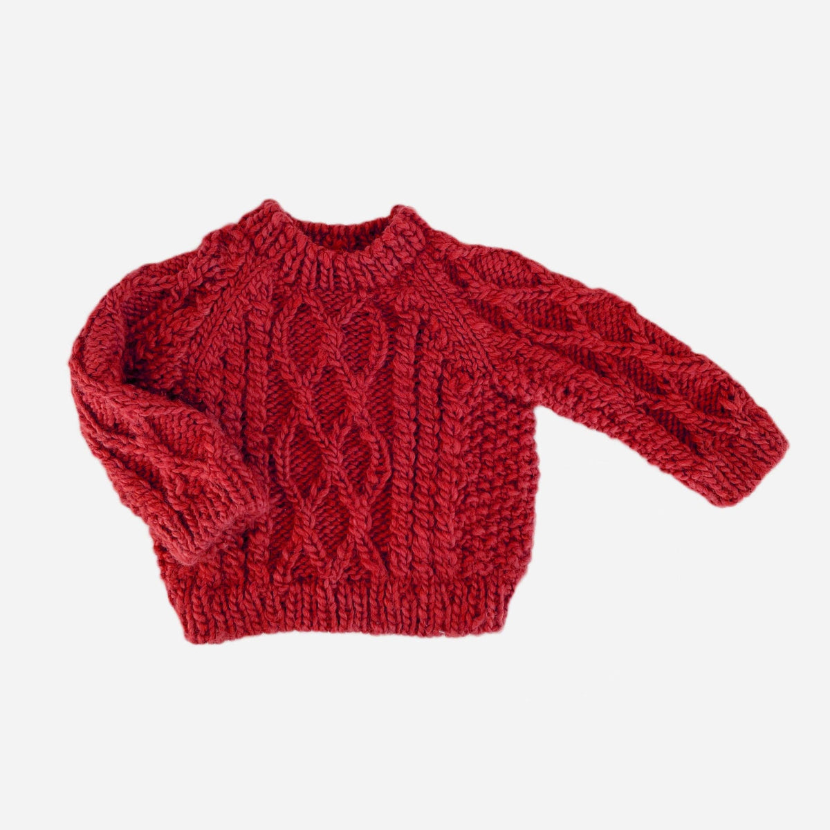 Red Fisherman Baby Sweater