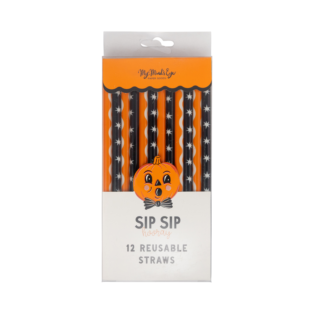 Vintage Ric Rac and Stars Reuseable Straws