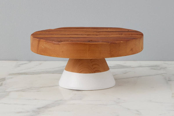 White Mod Block Cake Stand, Large