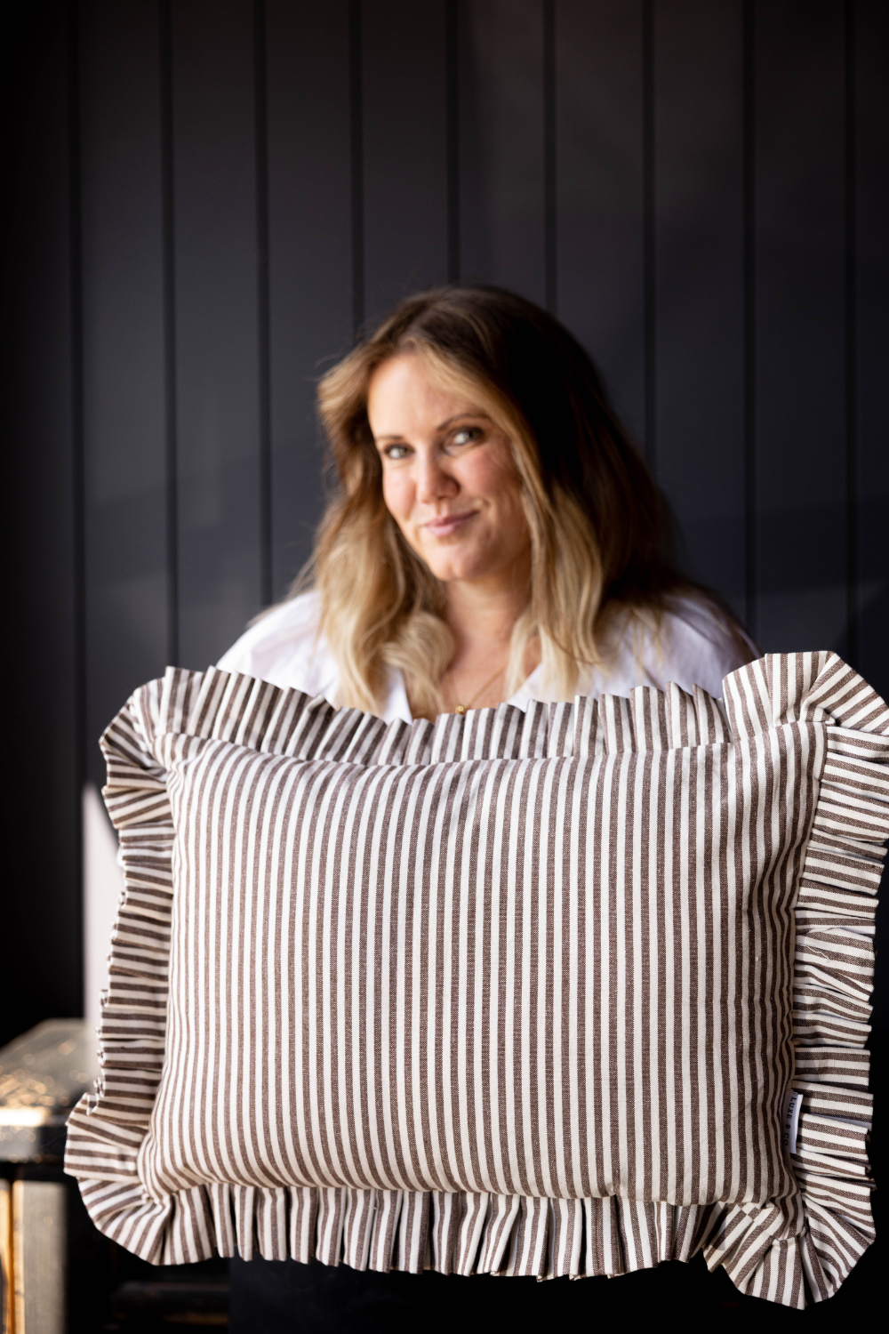 Ruffle Lumbar Pillow Cover