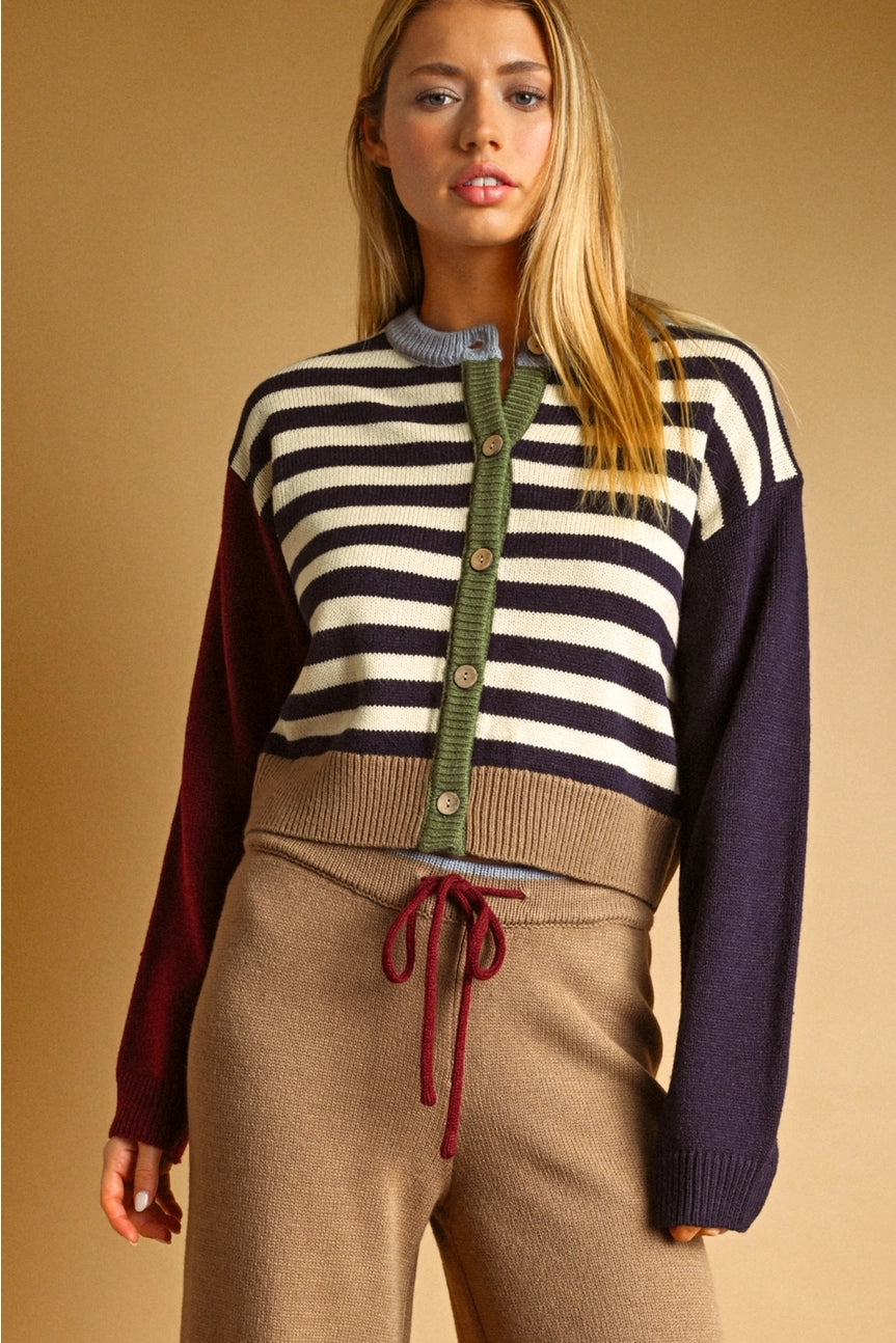 Stripe Mix Cardigan