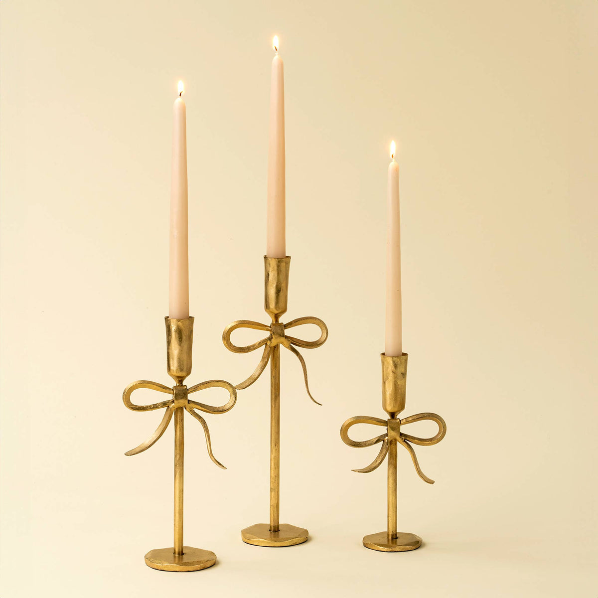 Bow Forged Candlestick (Large Gold)