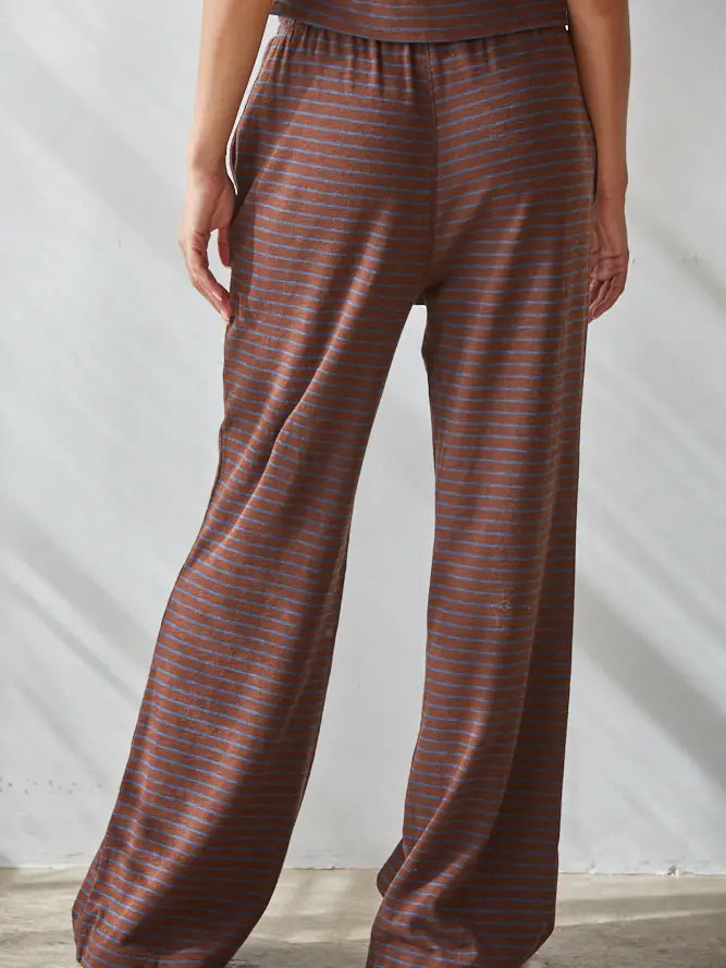 Spandex Striped Flare Pants