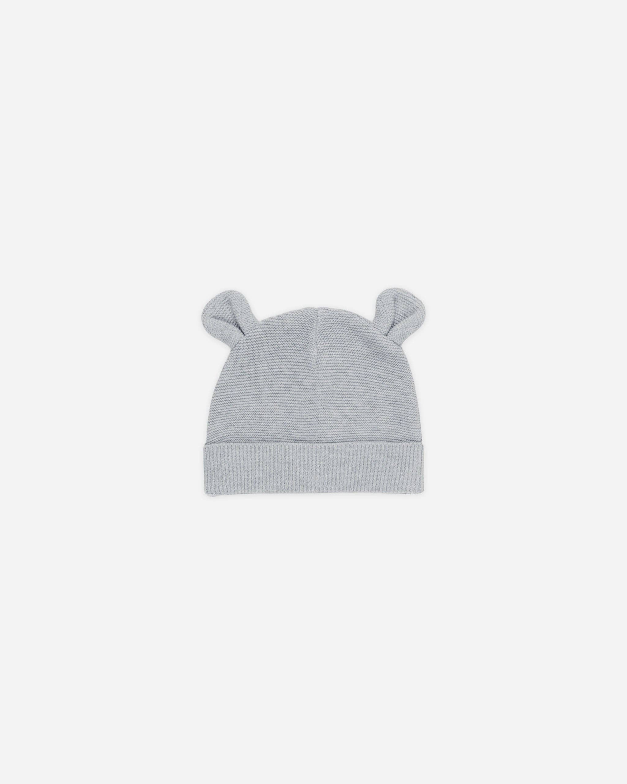 Heathered Dusty Blue Baby Bear Beanie