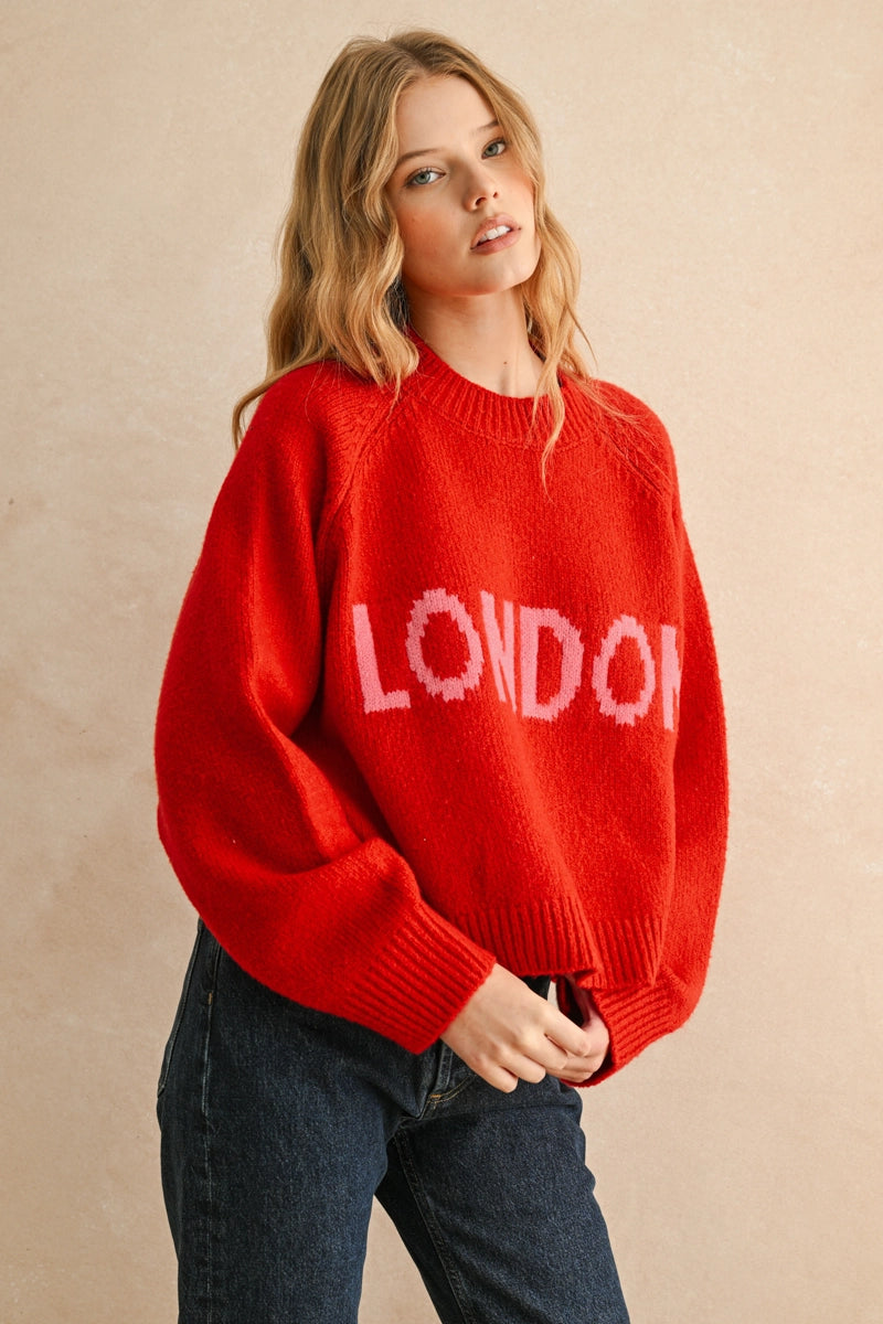 Letter Front Sweater Top