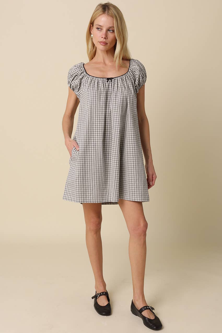 Anya Gingham Babydoll Dress