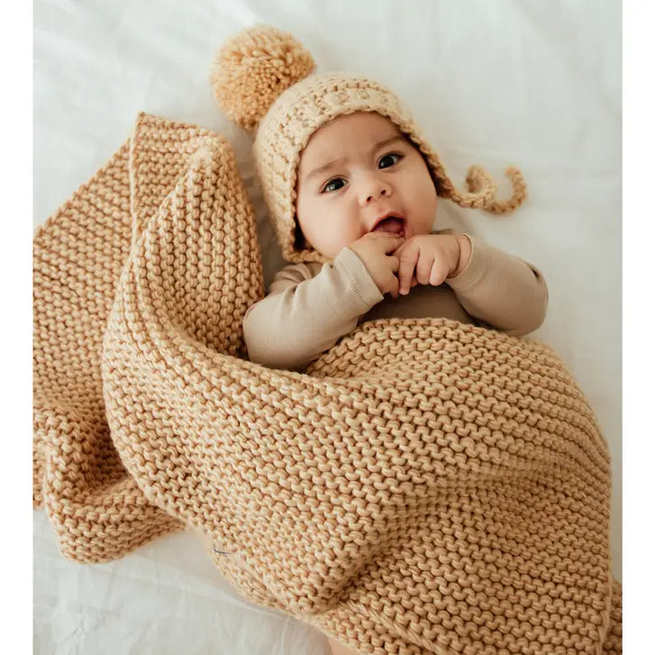 Garter Stitch Knit Baby Blanket