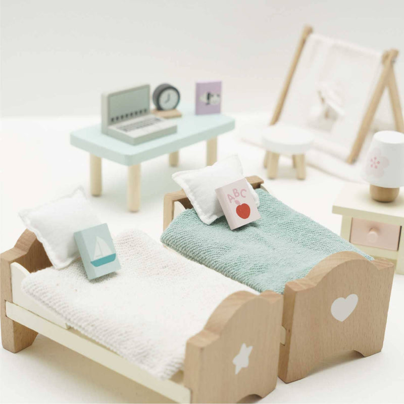 Wooden Dolls House Child's Bedroom Furniture