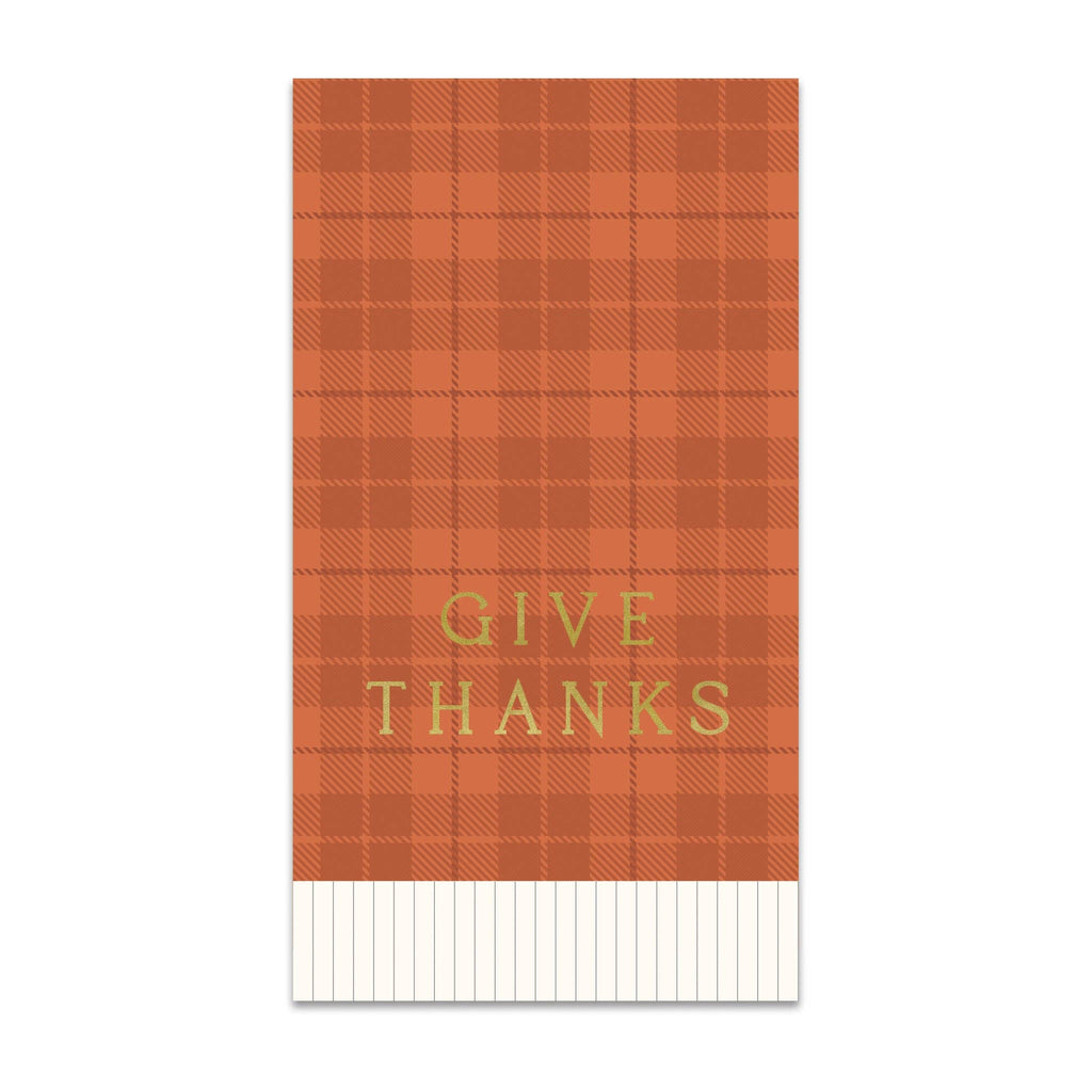 Give Thanks Plaid Dinner Napkins