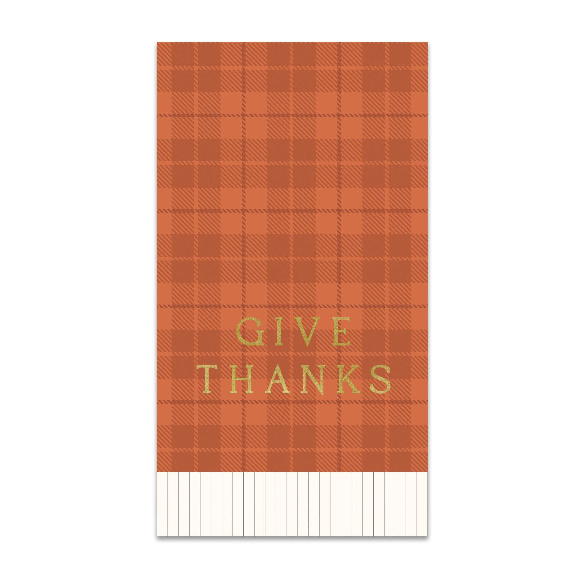 Give Thanks Plaid Dinner Napkins