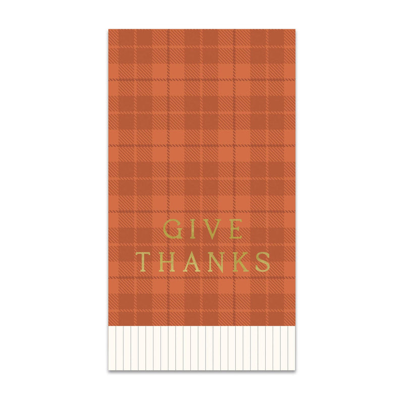Give Thanks Plaid Dinner Napkins