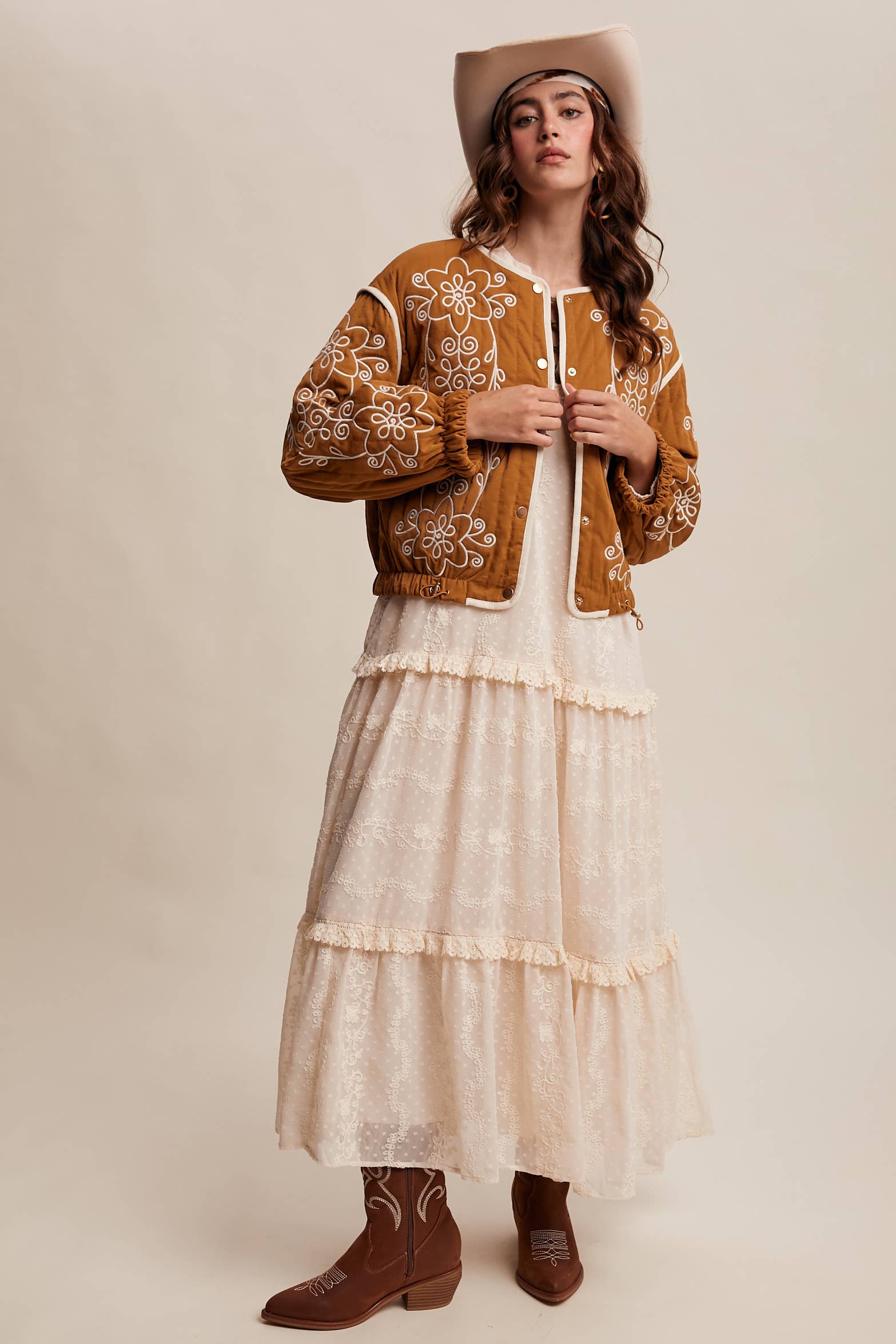 Embroidered Quilted Western Jacket