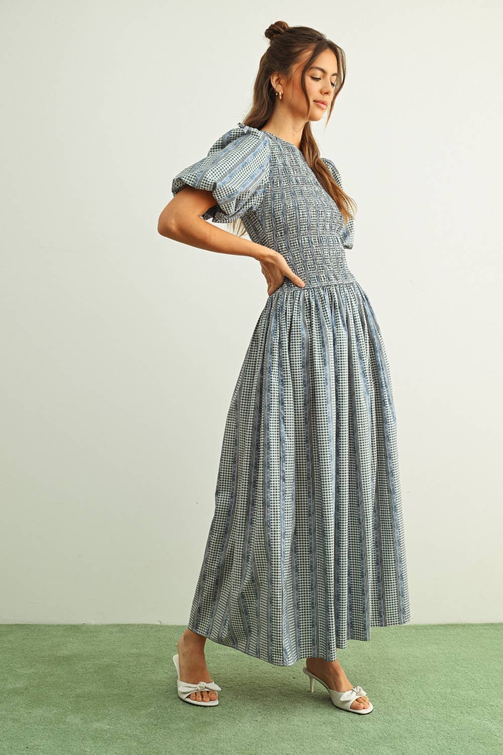 Floral Print Puff Sleeve Dress