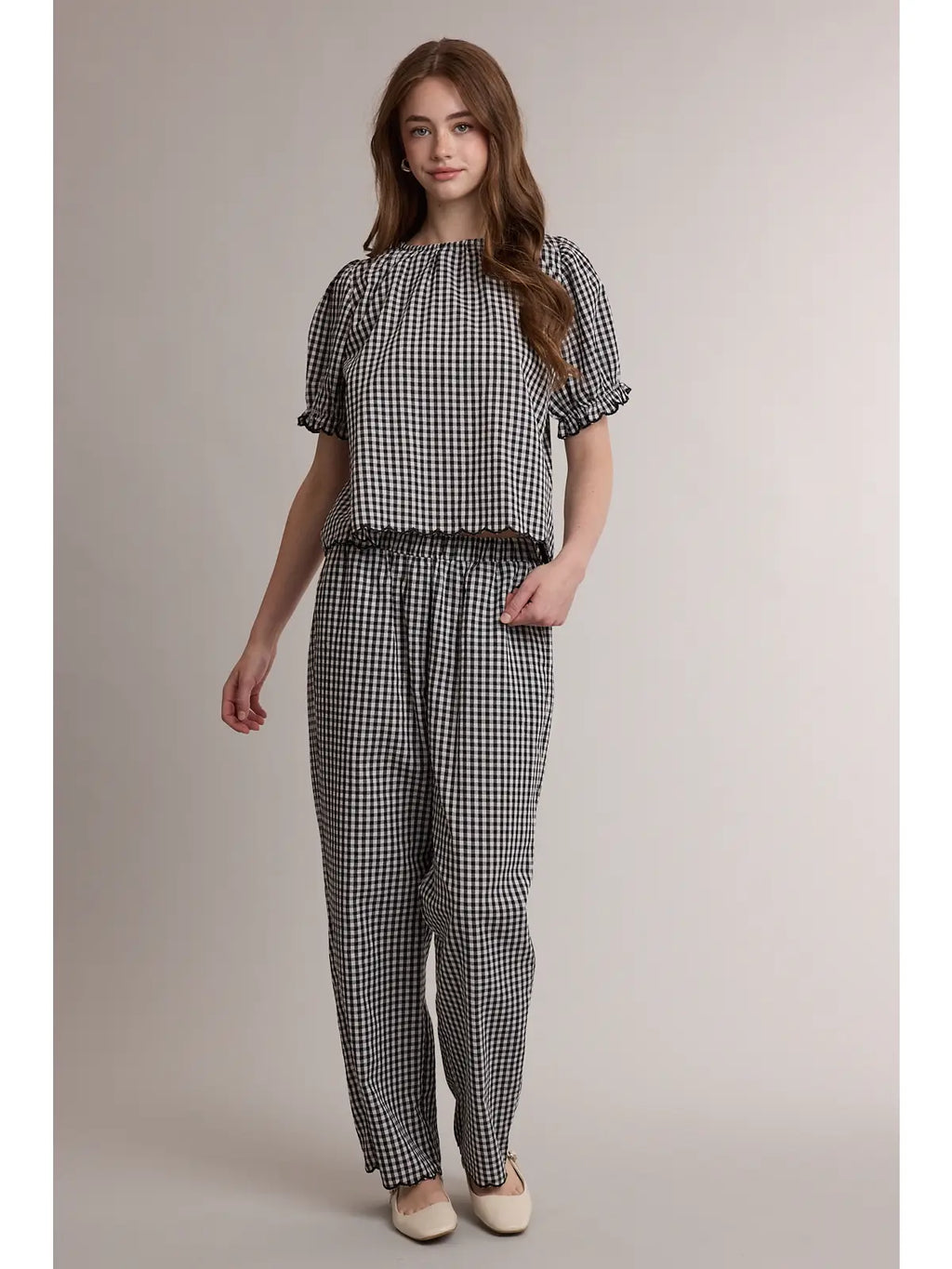 Gingham Scallop Hem Set