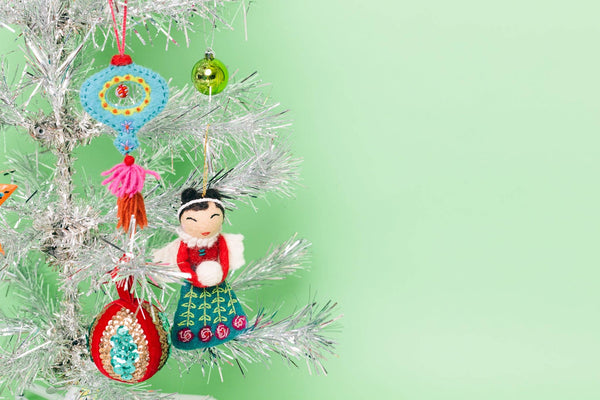 French Knot Angel Ornament