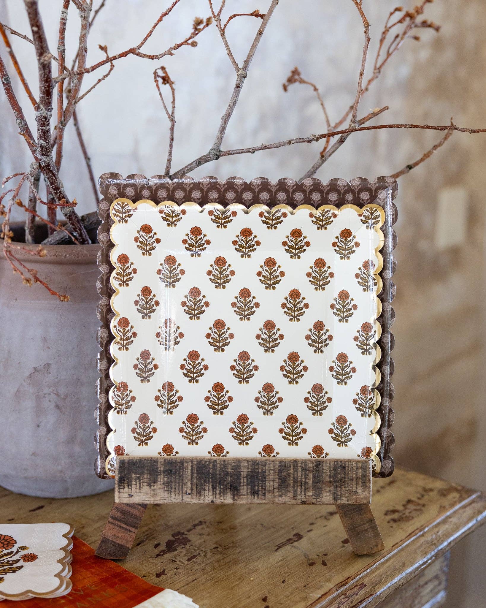 Give Thanks Floral 90" Paper Plate