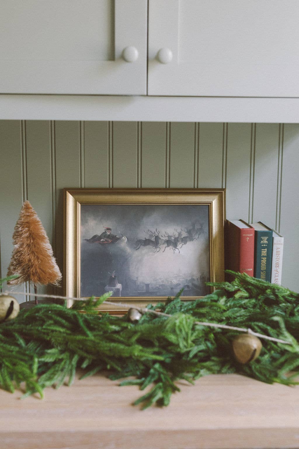 A Christmas Night Framed Antique Art