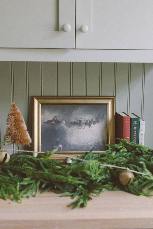 A Christmas Night Framed Antique Art