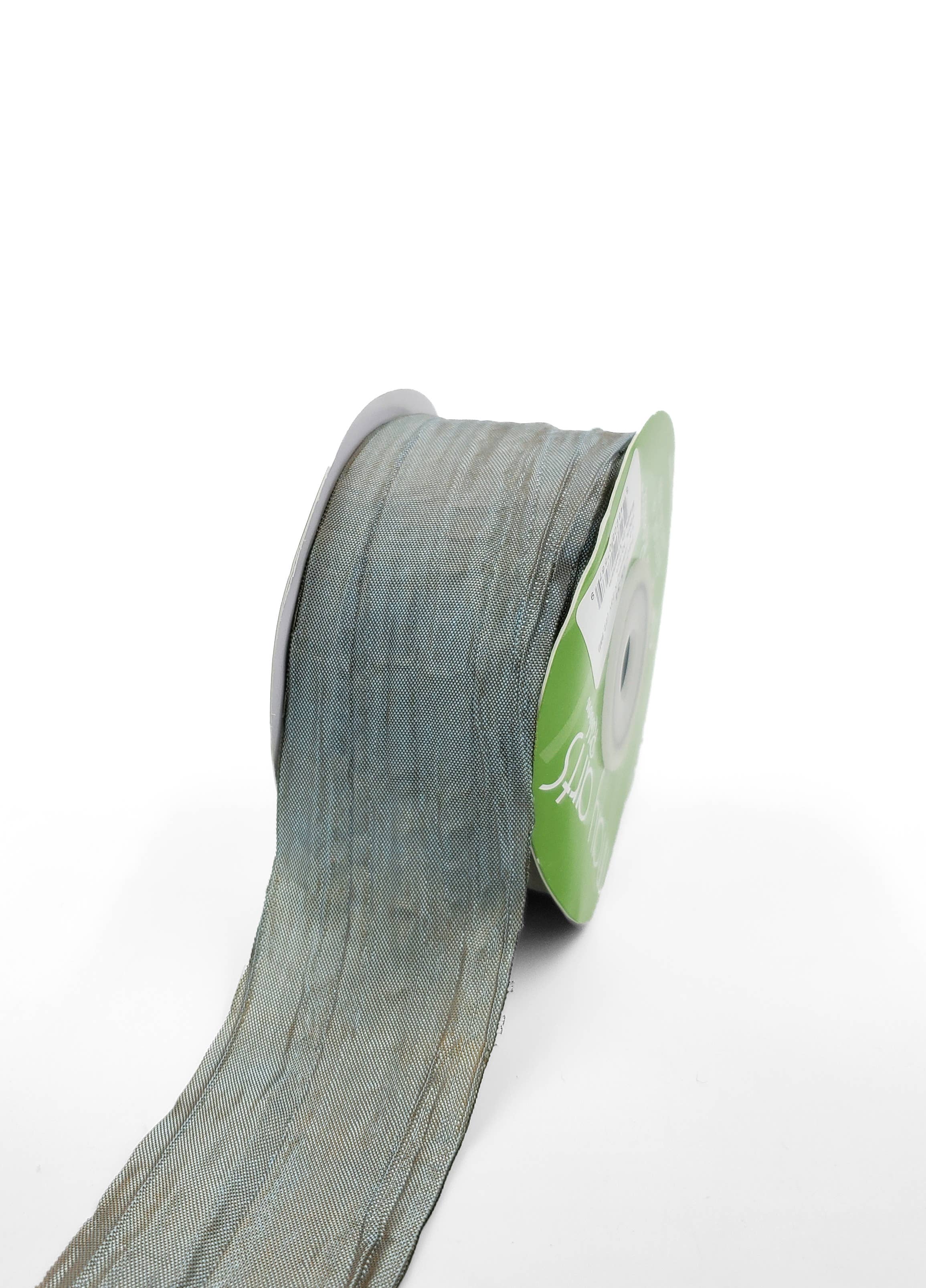 Dusty Blue Bespoke Crinkle Iridescent Ribbon