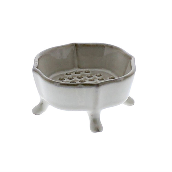 Fancy White Footed Soap Dish