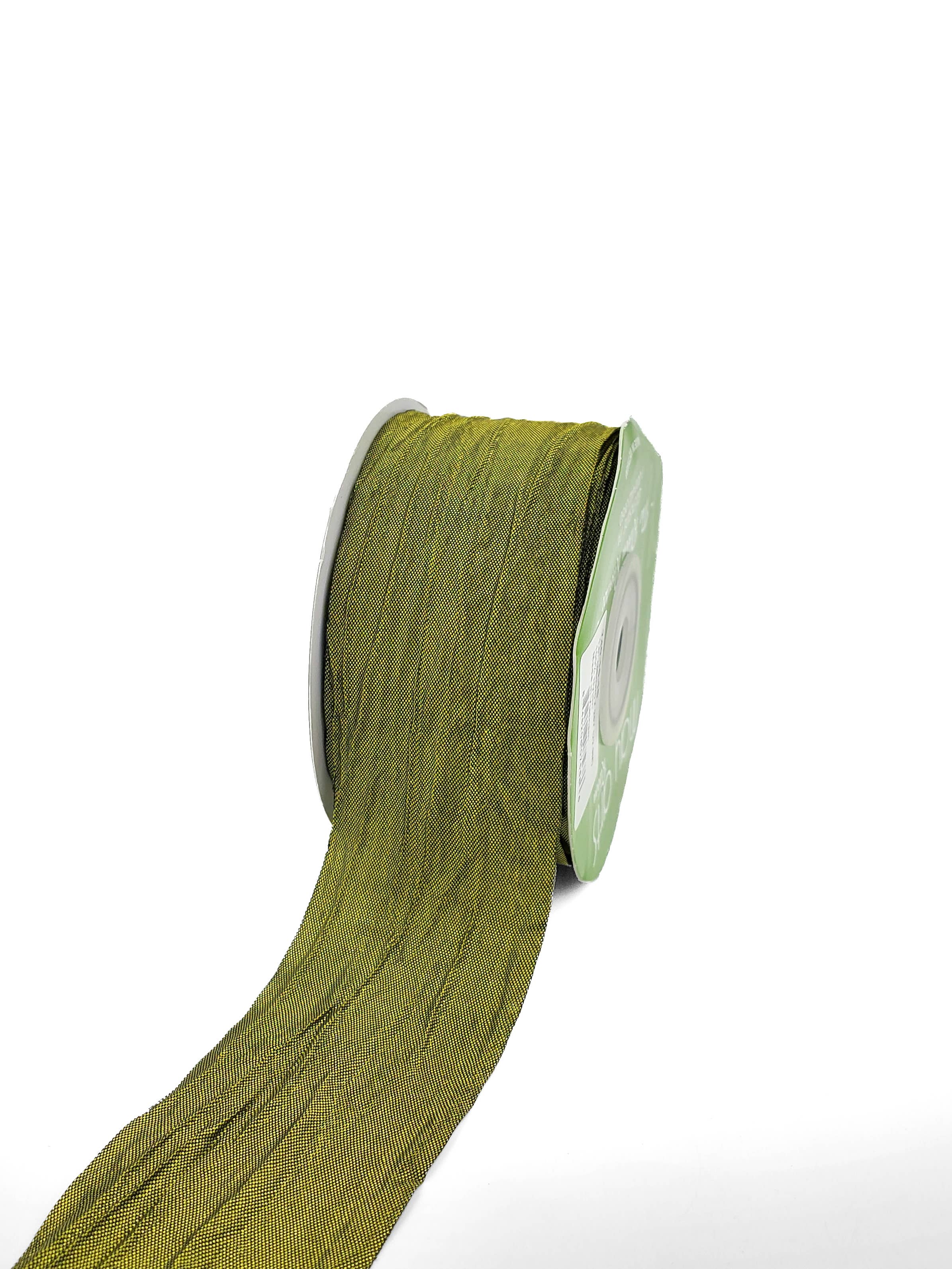 Olive Green Bespoke Crinkle Iridescent Ribbon