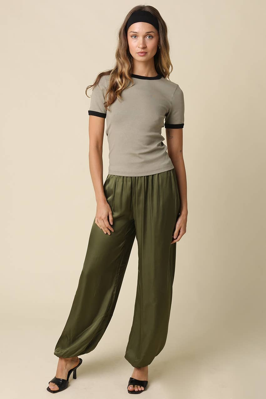 Ivy Contrast Trim Crewneck Tee