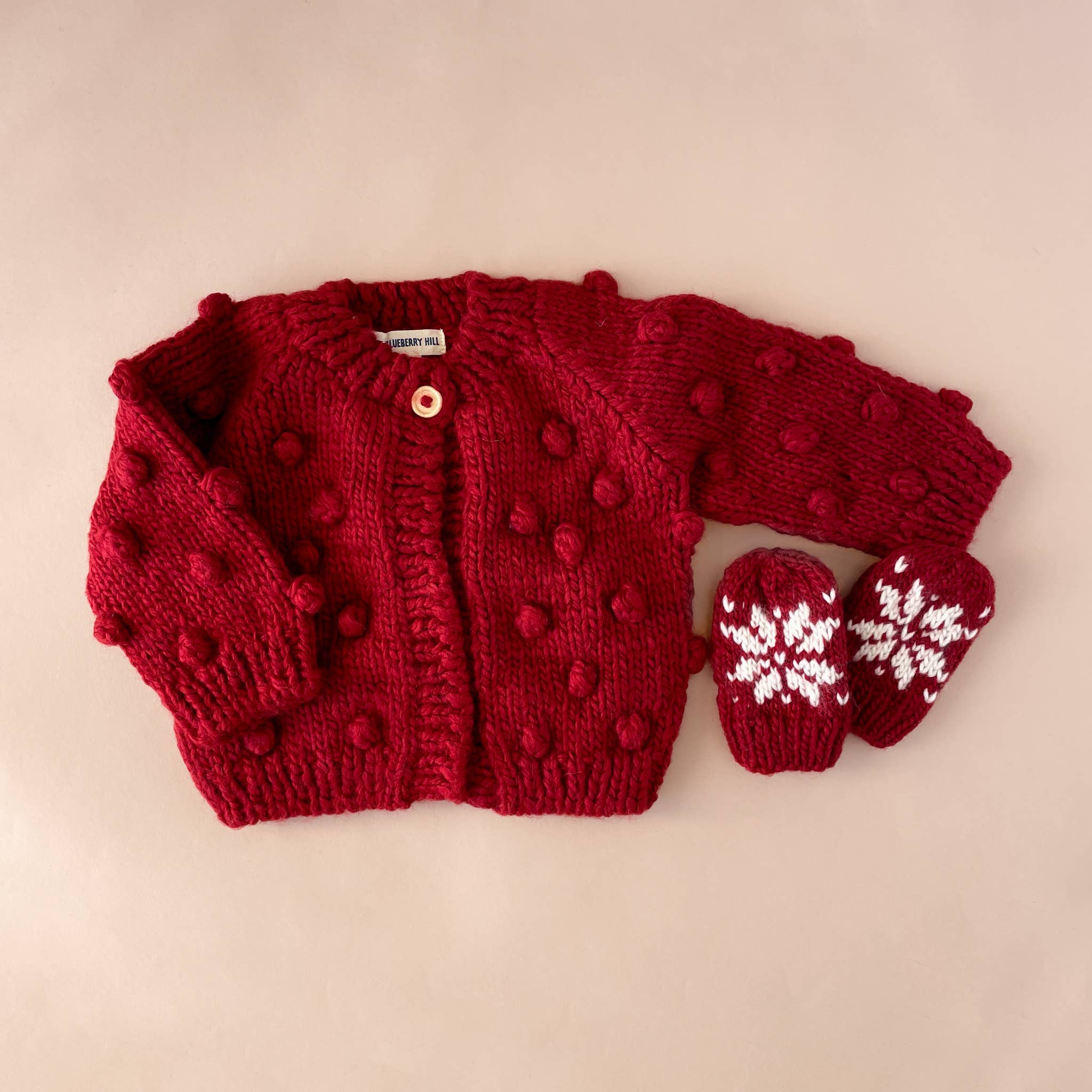 Red Baby Popcorn Cardigan