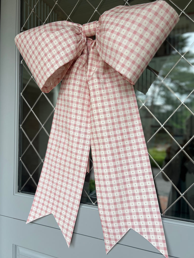 Dotted Red Gingham Bow