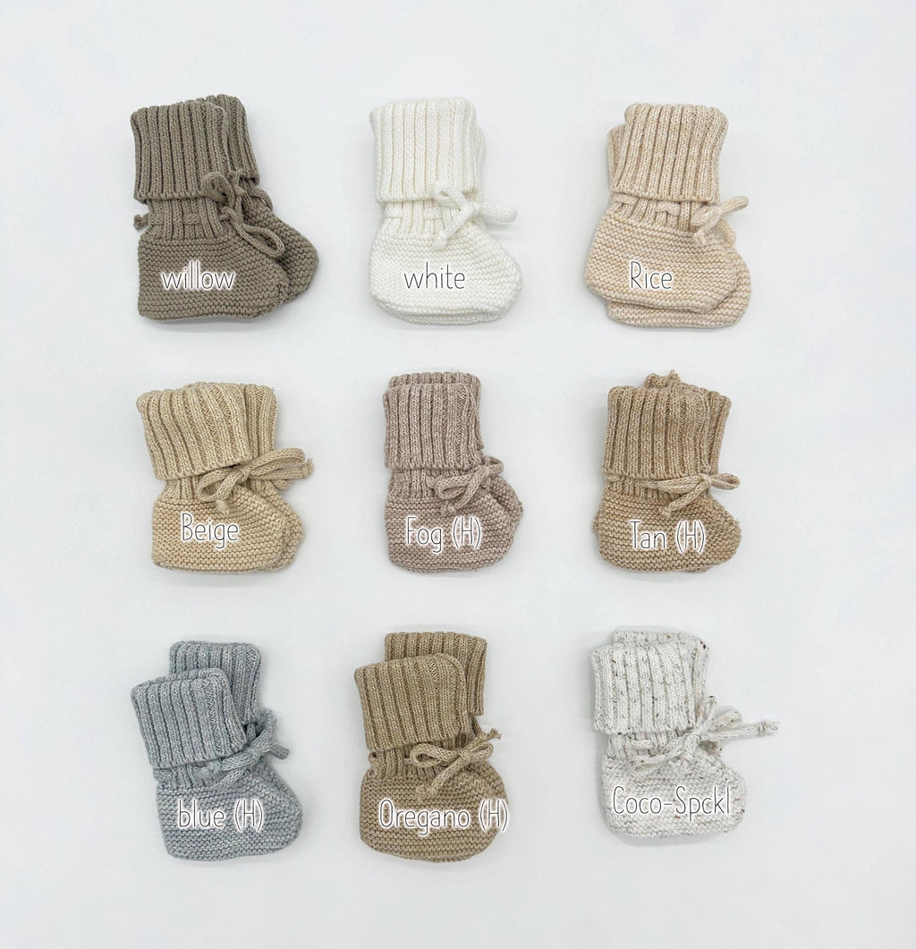 Garter Cotton Knitted Booties