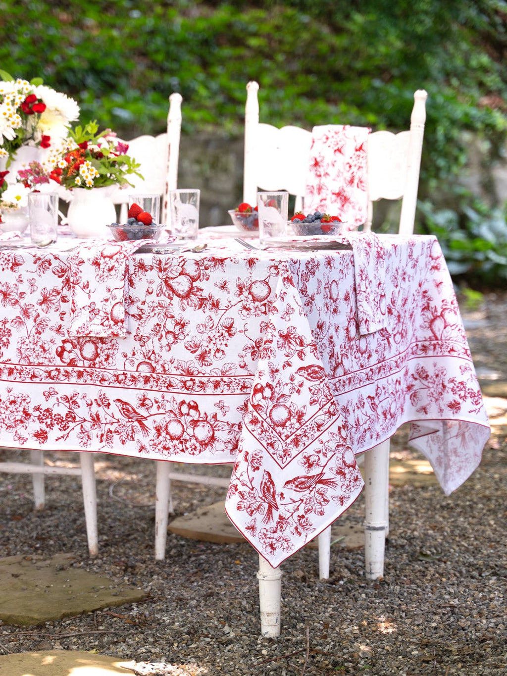 Red Delicate Blossom Tablecloth
