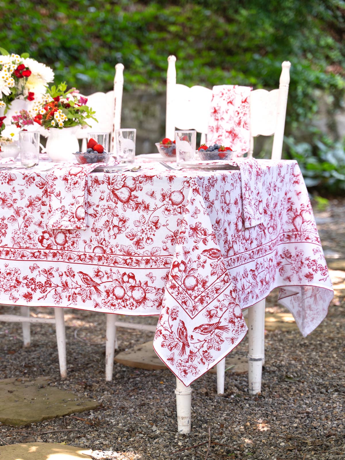 Red Delicate Blossom Tablecloth