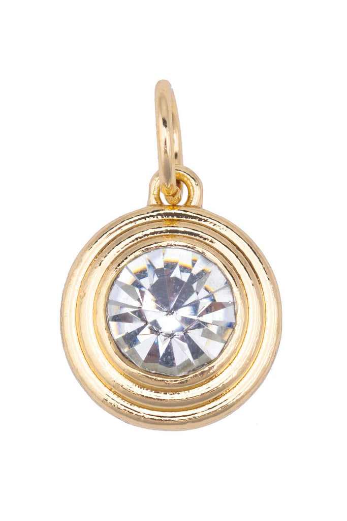 Rhinestone Bezel Charm in Clear
