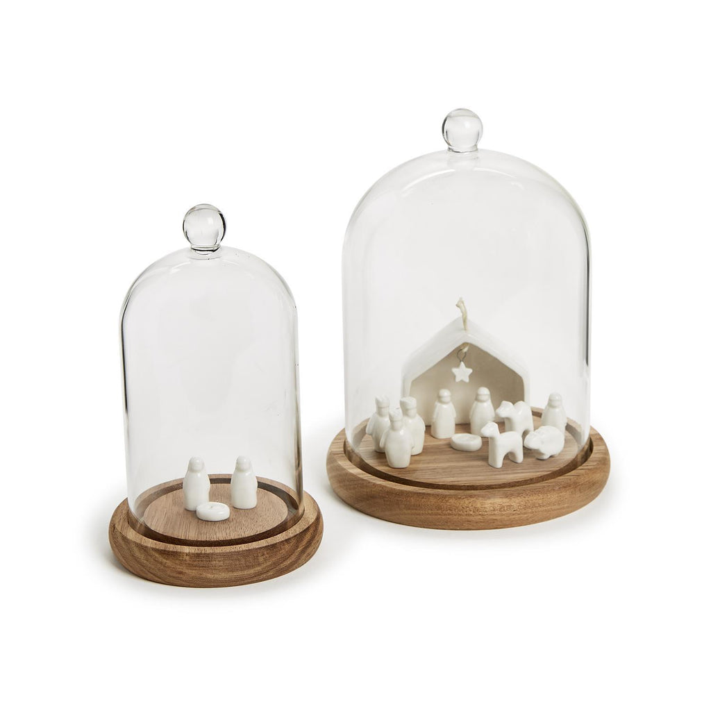 Glass Cloche with Wooden Base