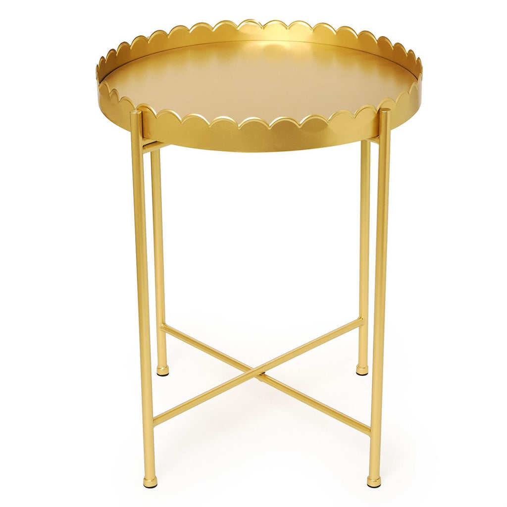 Gold Scalloped Edge Accent Table