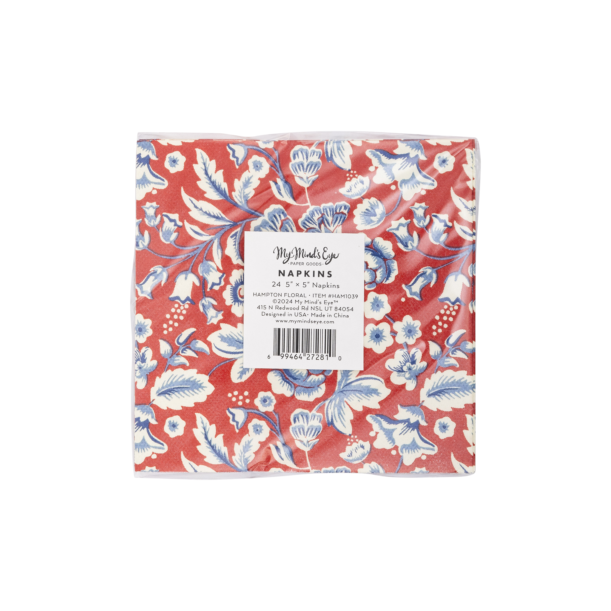 Hamptons Floral Paper Cocktail Napkin