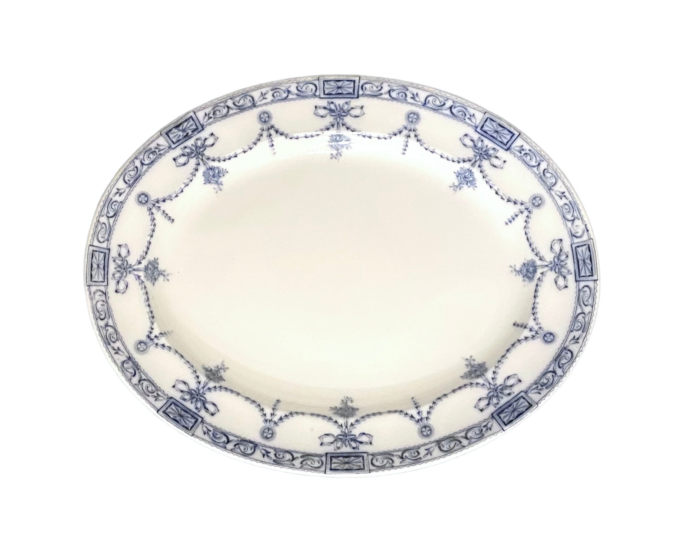 Flow Blue Adderleys Oval Serving Plate