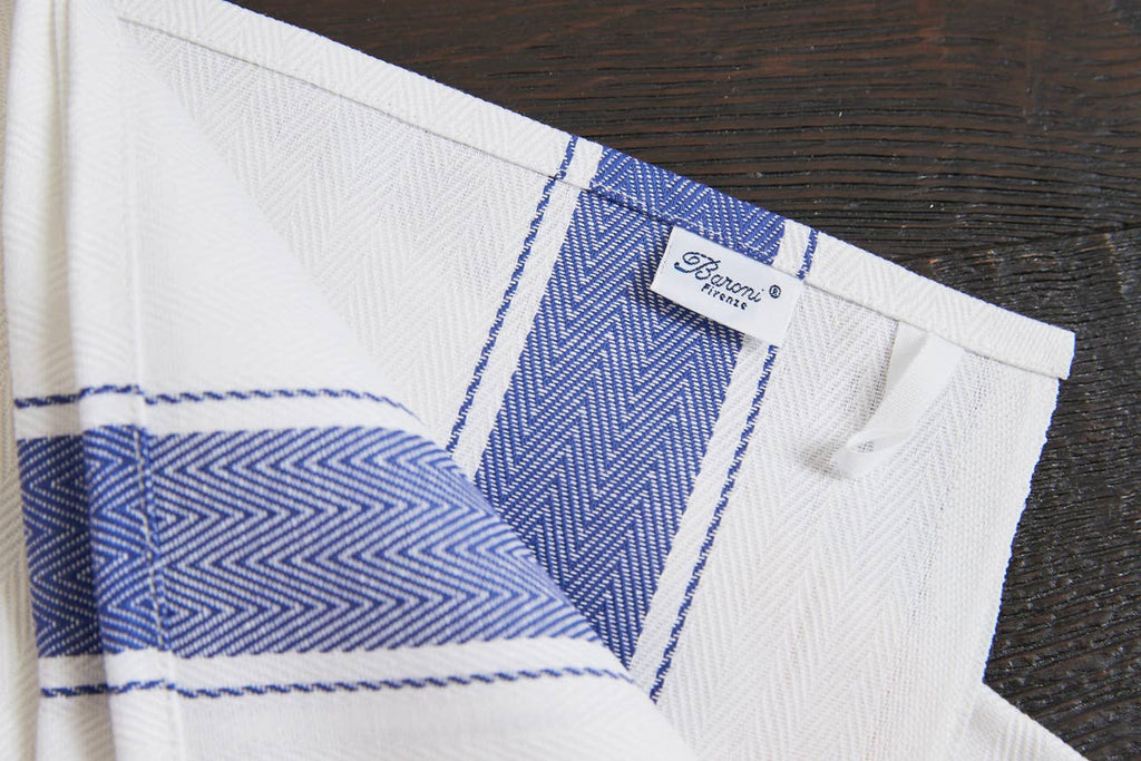 Herringbone Blue Classic Italian Kitchen Towel