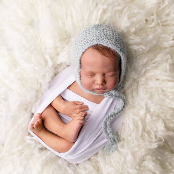 Newborn Angora Knit Bonnet