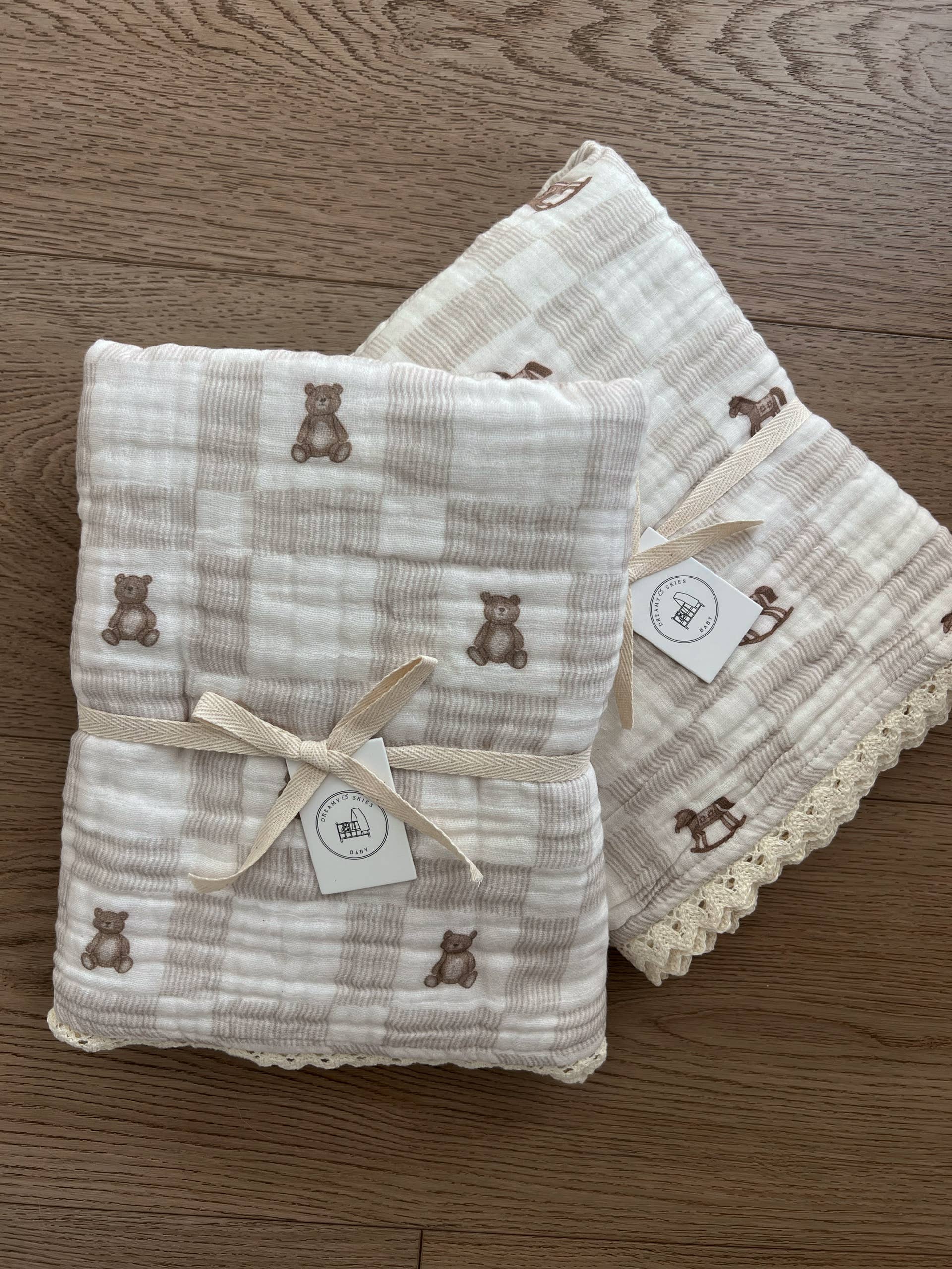 Vintage Teddy Gauze Blanket