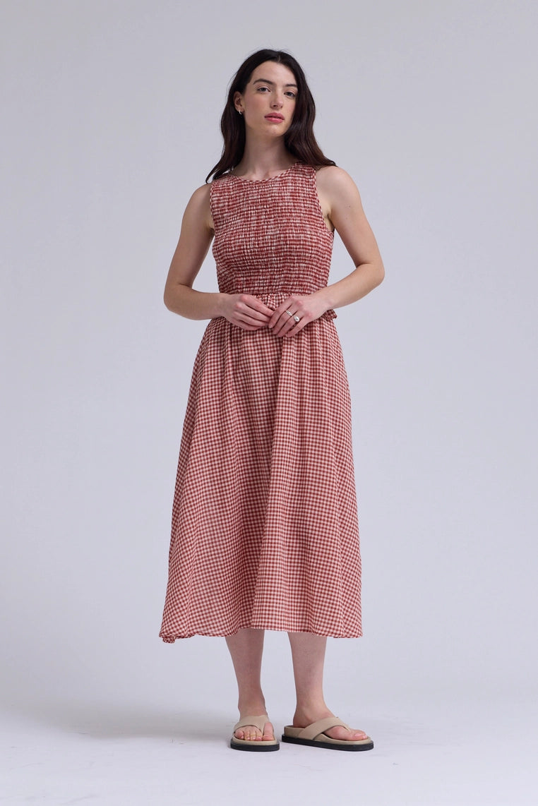Sleeveless Smocking Top Dress