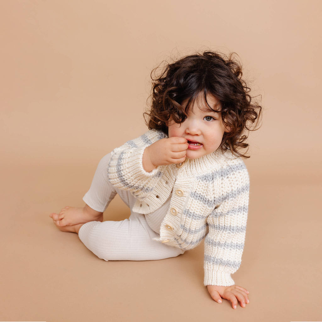 Grey Stripe Bowie Cardigan