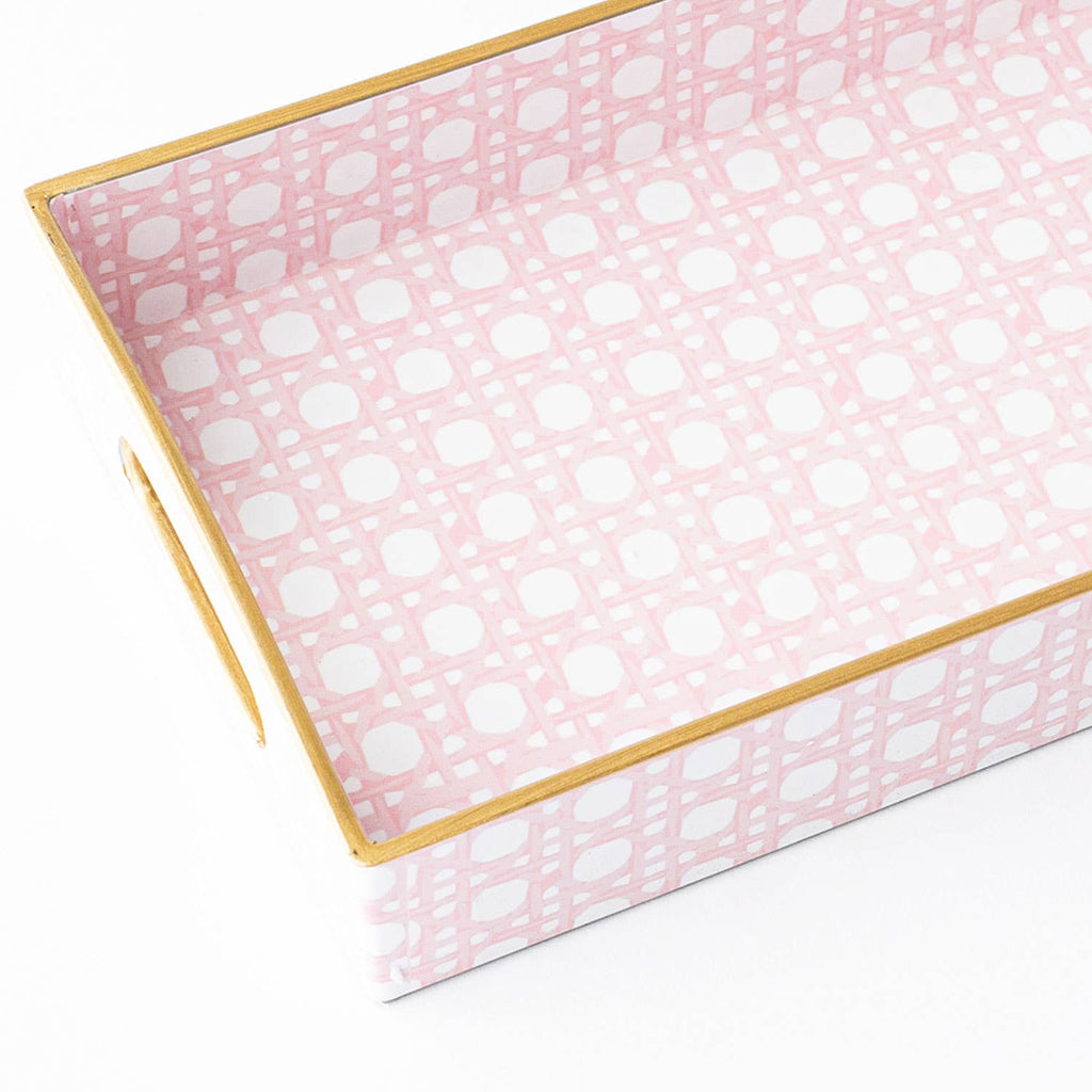 Pink Cane Vanity Tray