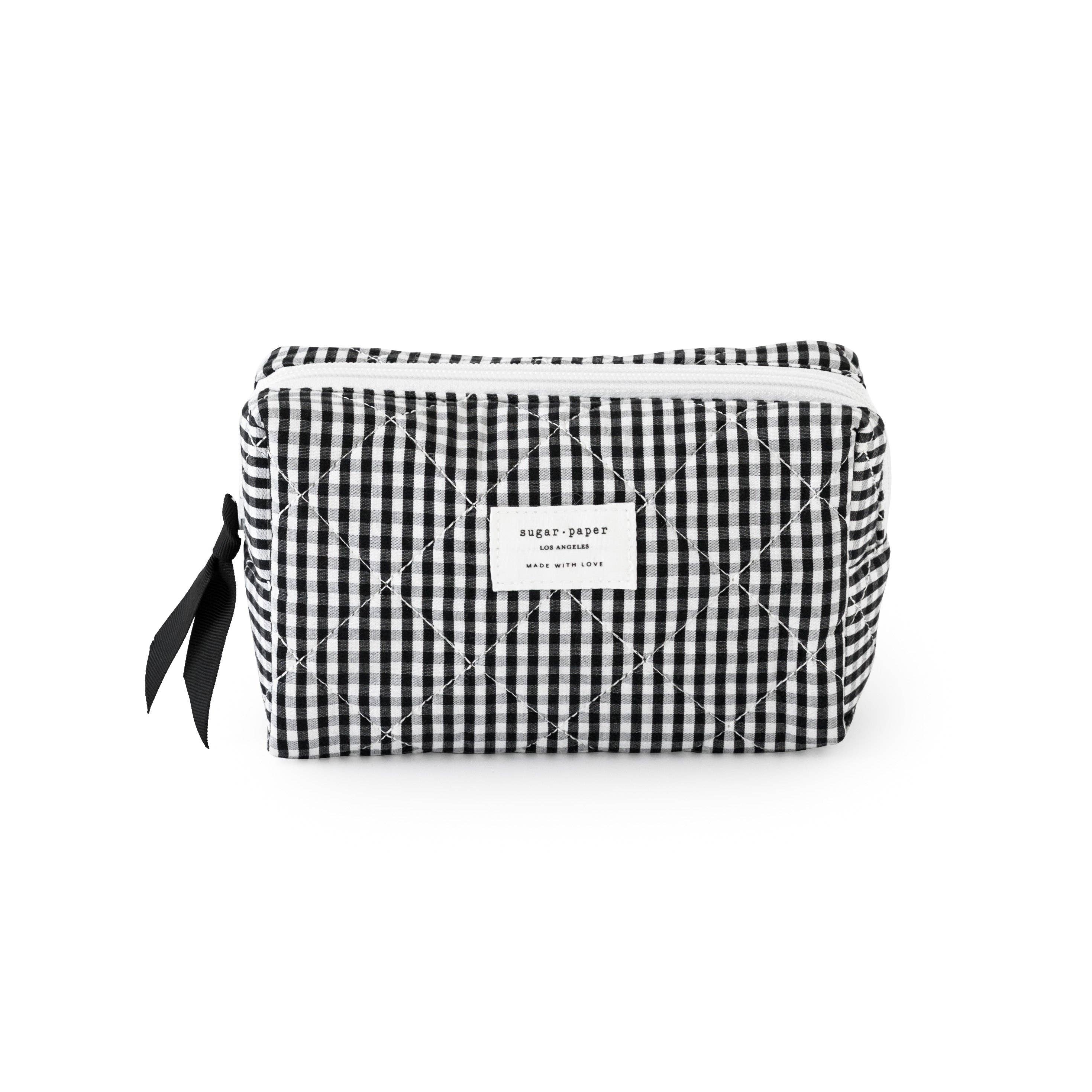 Black Gingham Small Cosmetic Pouch