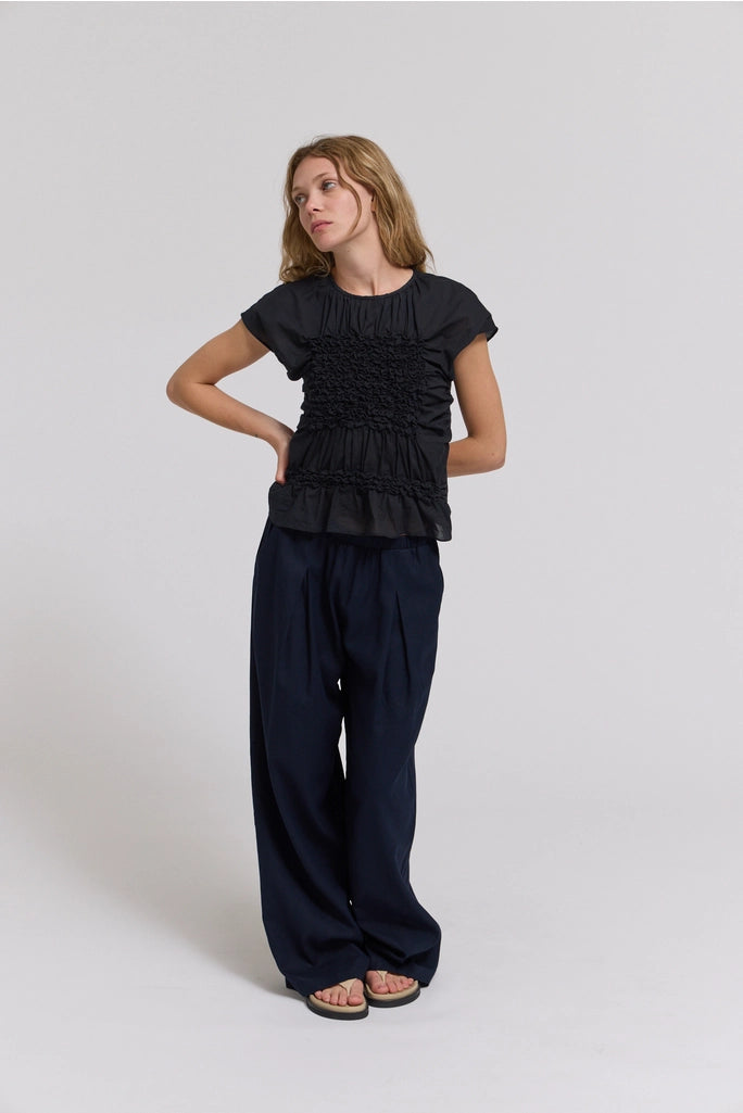 Smocked Front Blouse