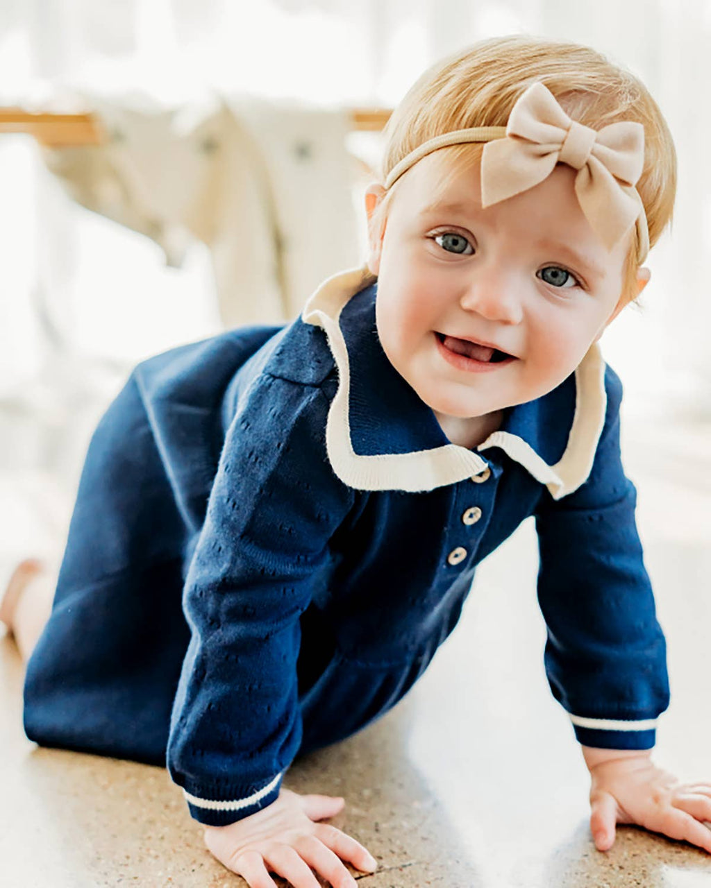 Adeline Ruffle Collar Baby Dress
