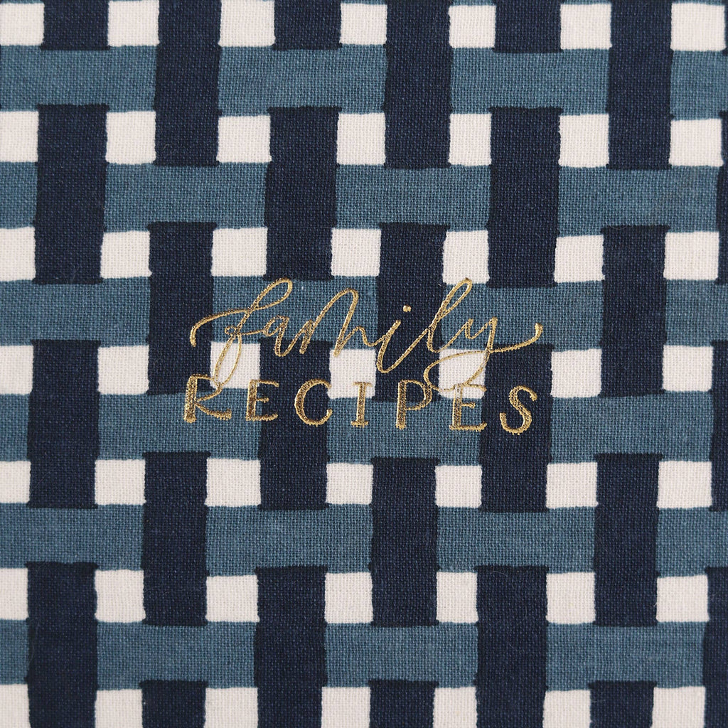 Navy Gingham Heirloom Recipe Book